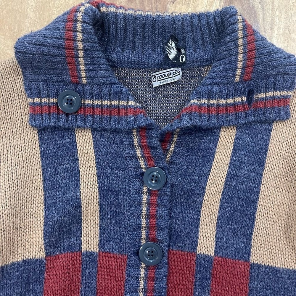 Smith vintage tartan style front buttons cardigan made in Spain sz 38 M - Picture 7 of 9